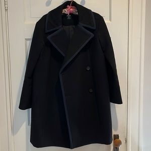 KATE SPADE | Saturday Piped Oversized Wool Coat - Black and Navy size S